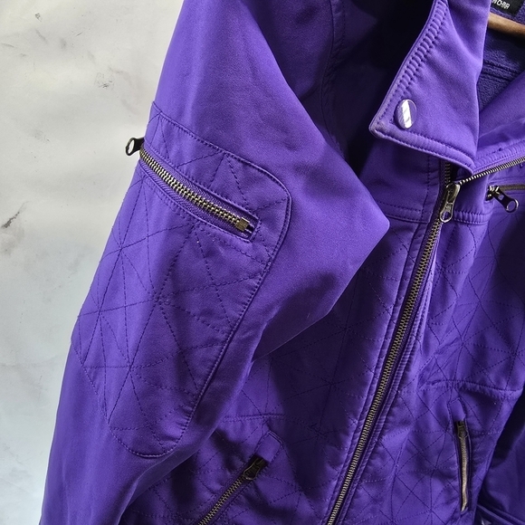 Neff Jacket Womens Small Purple Winter Windbreaker Ski Shell Snow Coat Studded - Picture 8 of 13